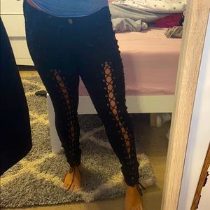 Lace jeans